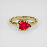 0.76 Ct. Ruby Ring, 14K Yellow Gold 1