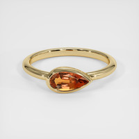 0.95 Ct. Orangish Brown Sapphire Ring, 14K Yellow Gold 1