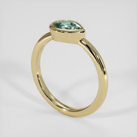 1.13 Ct. Bluish Green Sapphire Ring, 14K Yellow Gold 2