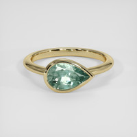 1.92 Ct. Bluish Green Sapphire Ring, 14K Yellow Gold 1