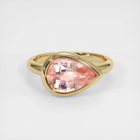 4.03 Ct. Padparadscha Sapphire Ring, 14K Yellow Gold 1