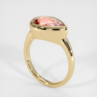 4.03 Ct. Padparadscha Sapphire Ring, 14K Yellow Gold 2