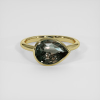 2.65 Ct. Greenish Brown Sapphire Ring, 14K Yellow Gold 1