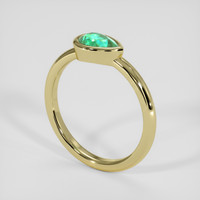 0.49 Ct. Emerald Ring, 18K Yellow Gold 2