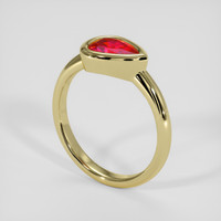 0.76 Ct. Ruby Ring, 18K Yellow Gold 2
