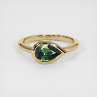 1.41 Ct. Green Sapphire Ring, 18K Yellow Gold 1