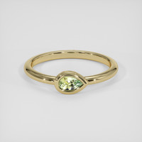 0.25 Ct. Yellowish Green Sapphire Ring, 18K Yellow Gold 1