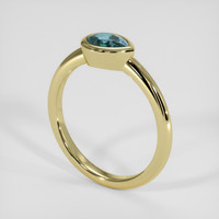 0.93 Ct. Greenish Blue Sapphire Ring, 18K Yellow Gold 2