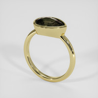 2.65 Ct. Greenish Brown Sapphire Ring, 18K Yellow Gold 2