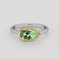 0.54 Ct. Green Chrysoberyl Ring, 14K Yellow & White 1