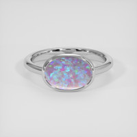 1.34 Ct. Multi Color Opal Ring, Platinum 950 1