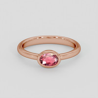0.73 Ct. Padparadscha Sapphire Ring, 18K Rose Gold 1