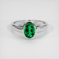 1.16 Ct. Emerald Ring, 18K White Gold 1