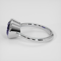 3.55 Ct. Violetish Blue Tanzanite Ring, 18K White Gold 4