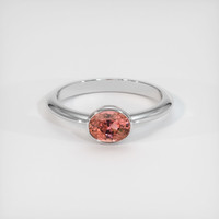 1.12 Ct. Padparadscha Sapphire Ring, 18K White Gold 1