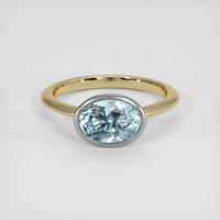 2.48 Ct. Blue Aquamarine Ring, 14K White & Yellow 1