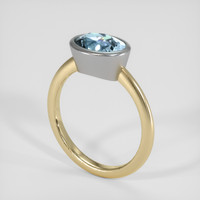 2.48 Ct. Blue Aquamarine Ring, 14K White & Yellow 2
