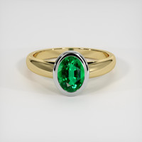 1.16 Ct. Emerald Ring, 18K White & Yellow 1