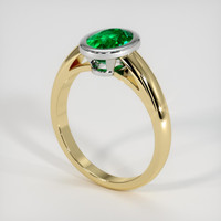 1.16 Ct. Emerald Ring, 18K White & Yellow 2