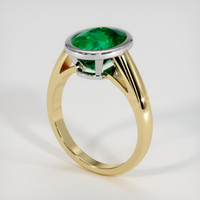 2.95 Ct. Emerald Ring, 18K White & Yellow 2