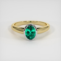 1.05 Ct. Emerald Ring, 18K White & Yellow 1