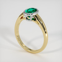 1.05 Ct. Emerald Ring, 18K White & Yellow 2