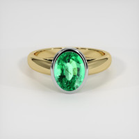 2.01 Ct. Emerald Ring, 18K White & Yellow 1