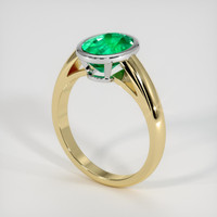 2.01 Ct. Emerald Ring, 18K White & Yellow 2