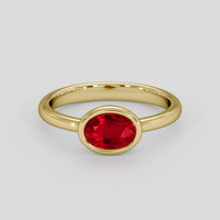 0.99 Ct. Ruby Ring, 10K Yellow Gold 1