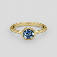 0.99 Ct. Greenish Blue Sapphire Ring, 10K Yellow Gold 1