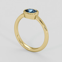 0.99 Ct. Greenish Blue Sapphire Ring, 10K Yellow Gold 2