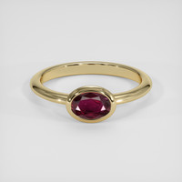 0.89 Ct. Ruby Ring, 14K Yellow Gold 1