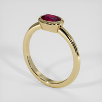 0.89 Ct. Ruby Ring, 14K Yellow Gold 2