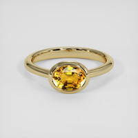 1.68 Ct. Orangish Yellow Sapphire Ring, 14K Yellow Gold 1