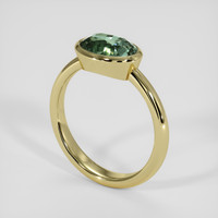 2.54 Ct. Yellowish Green Sapphire Ring, 14K Yellow Gold 2