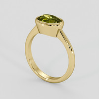 2.43 Ct. Yellowish Green Sapphire Ring, 14K Yellow Gold 2