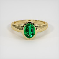 1.16 Ct. Emerald Ring, 18K Yellow Gold 1