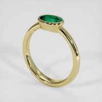 0.69 Ct. Emerald Ring, 18K Yellow Gold 2