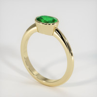 0.94 Ct. Emerald Ring, 18K Yellow Gold 2