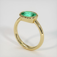 1.30 Ct. Emerald Ring, 18K Yellow Gold 2