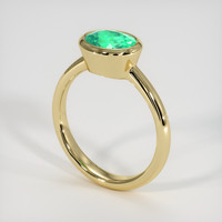 0.85 Ct. Emerald Ring, 18K Yellow Gold 2