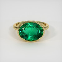 5.30 Ct. Emerald Ring, 18K Yellow Gold 1