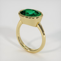 5.30 Ct. Emerald Ring, 18K Yellow Gold 2