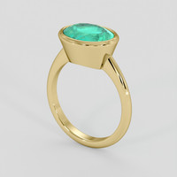 4.24 Ct. Emerald Ring, 18K Yellow Gold 2