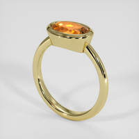 2.10 Ct. Orangish Yellow Precious Topaz Ring, 18K Yellow Gold 2