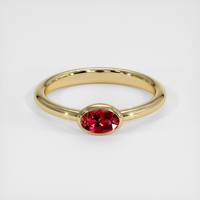 0.50 Ct. Ruby Ring, 18K Yellow Gold 1