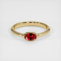 0.41 Ct. Ruby Ring, 18K Yellow Gold 1