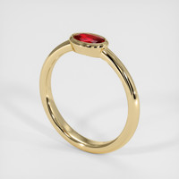 0.41 Ct. Ruby Ring, 18K Yellow Gold 2