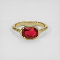2.04 Ct. Ruby Ring, 18K Yellow Gold 1