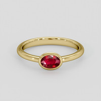 0.70 Ct. Ruby Ring, 18K Yellow Gold 1